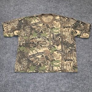 Realtree Camo T Shirt‎ Pocket Tee Vintage 90s Cut Tag Mens 2XL Hunting AOP